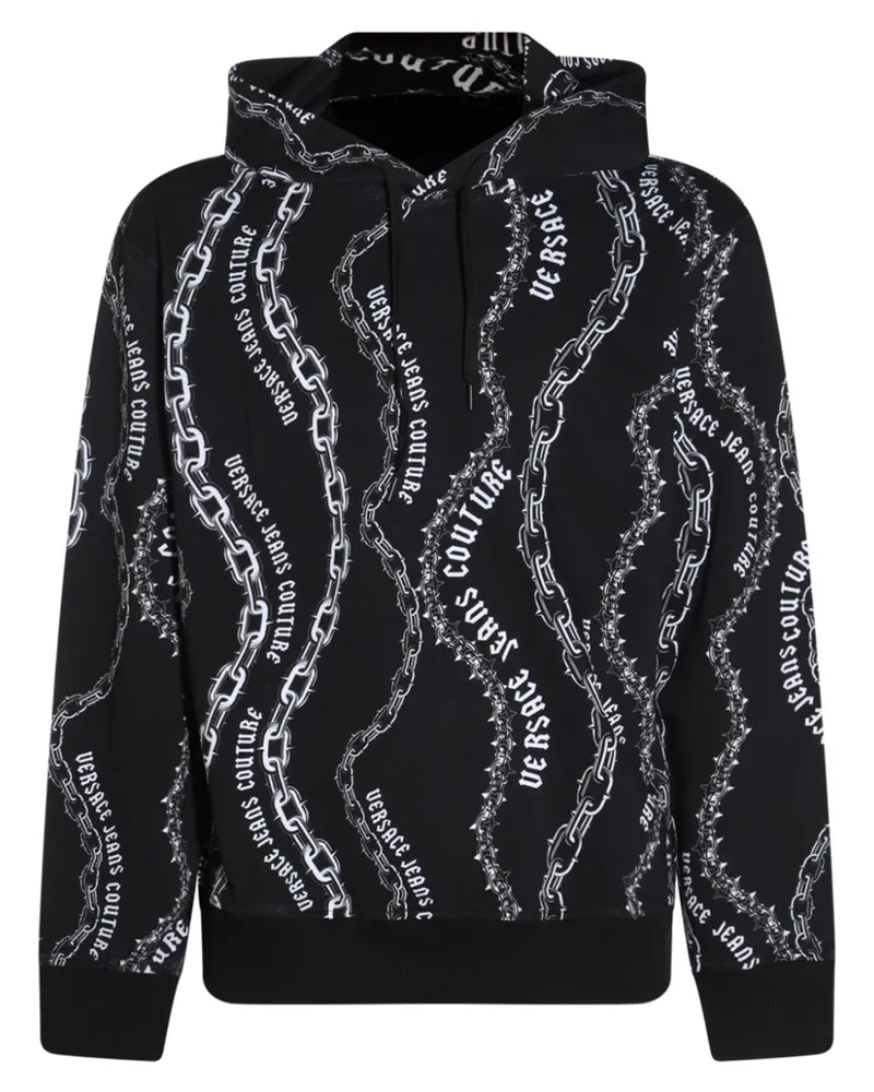 Versace Jeans Hoodie mit Logo-Print - Schwarz Schwarz