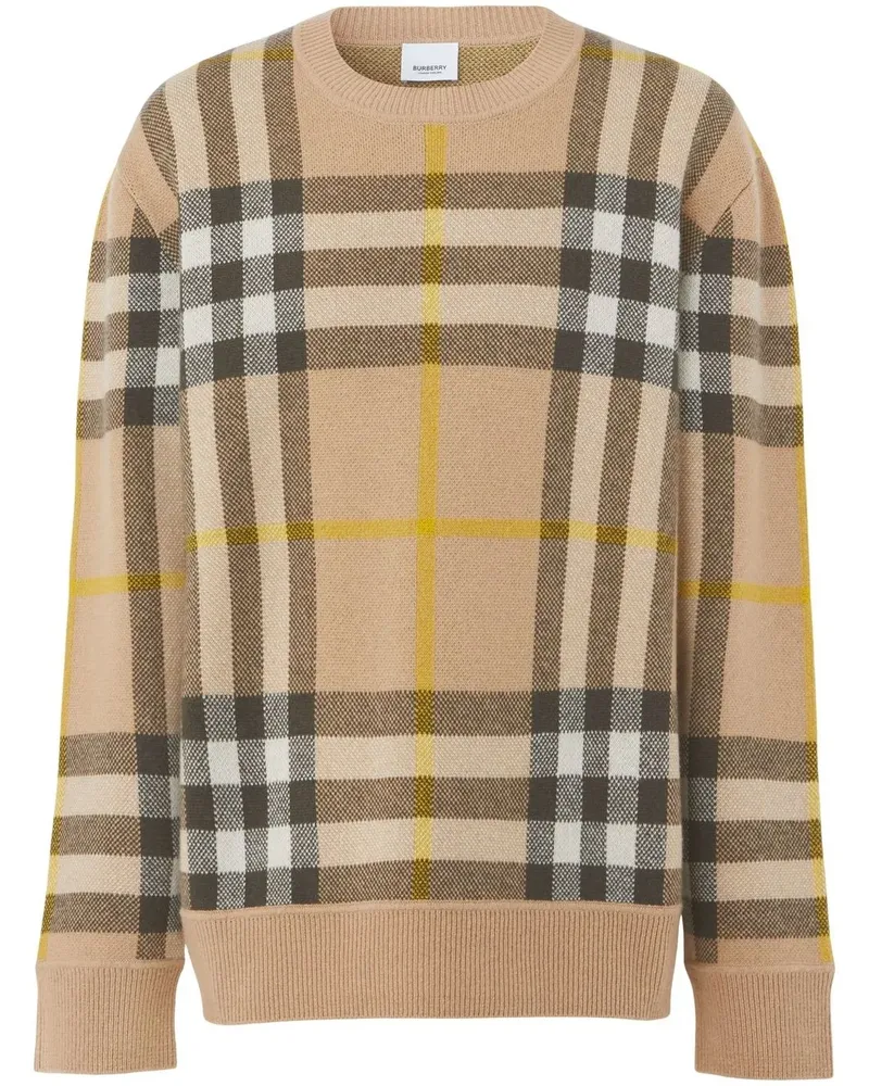 Burberry Karierter Kaschmirpullover - Nude Nude