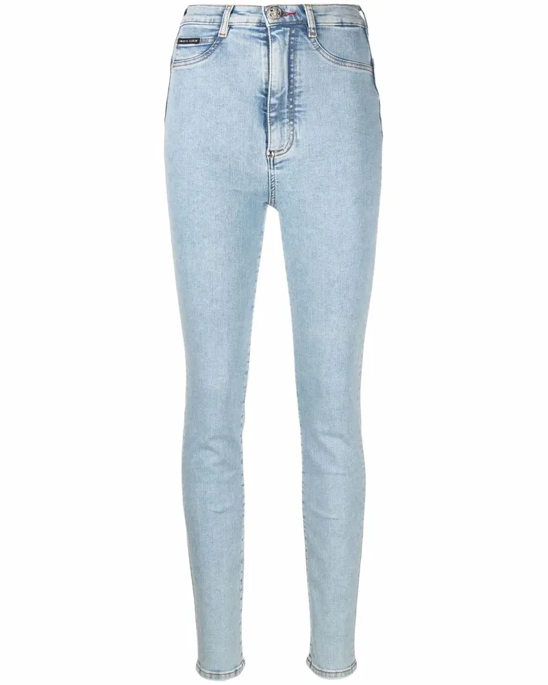 Philipp Plein Skinny-Jeans mit hohem Bund - Blau Blau
