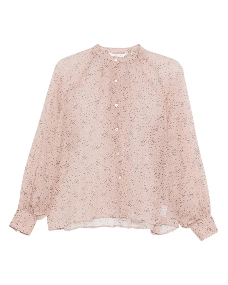 XACUS Geknöpfte Bluse mit Triangel-Print - Rosa Rosa