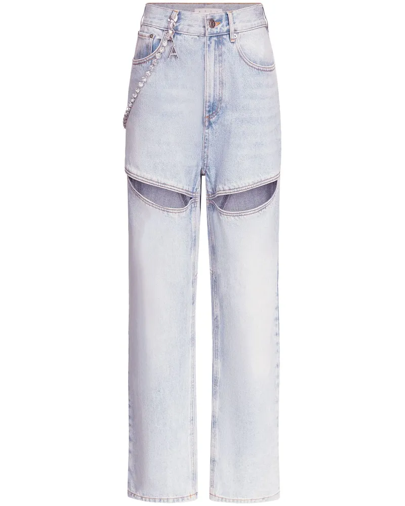 Area Slit Jeans - Blau Blau