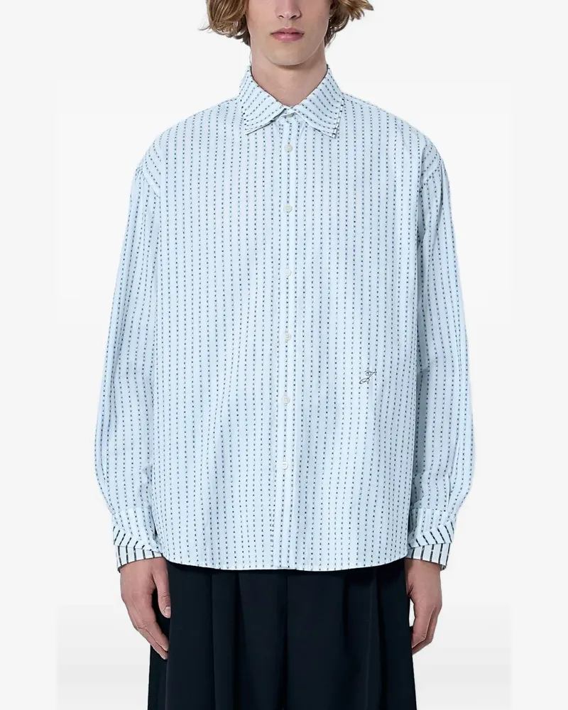 Jacquemus patterned cotton poplin shirt - Blau Blau