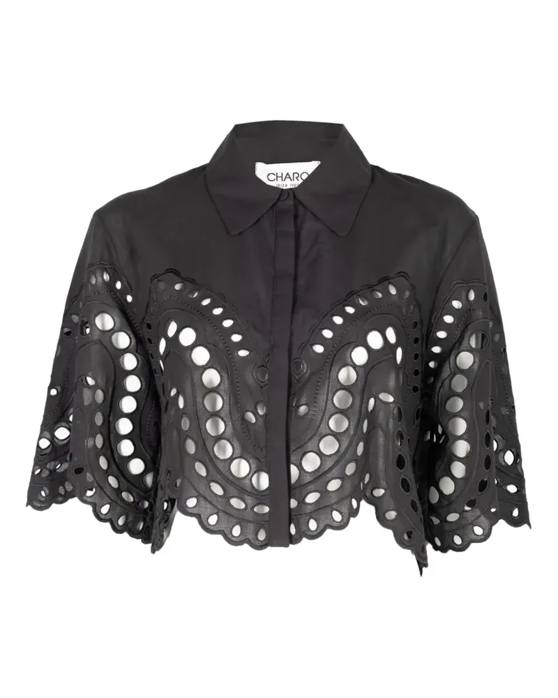 Charo Ruiz Storm Bluse mit Cut-Out - Schwarz Schwarz
