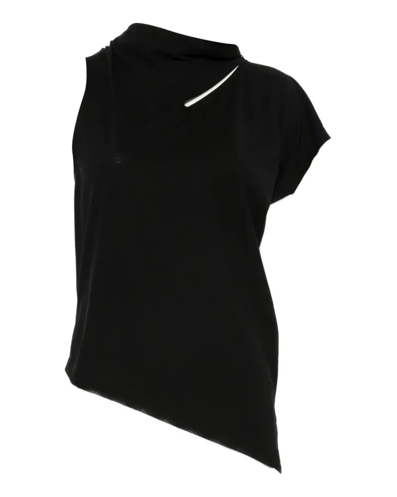 Issey Miyake Asymmetrisches Top mit Cut-Out - Schwarz Schwarz