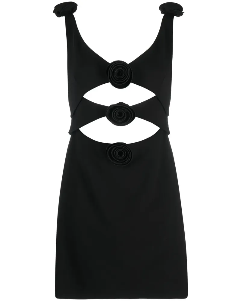 Magda Butrym Kleid mit Blumenapplikationen - Schwarz Schwarz