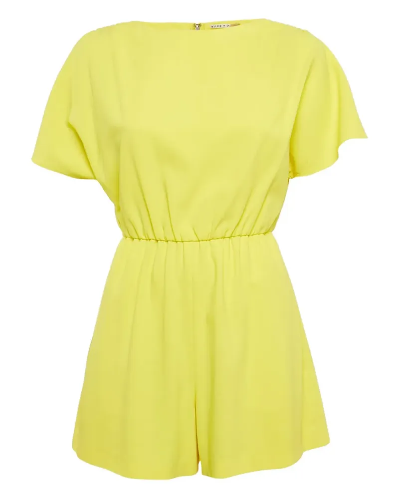Alice + Olivia Ashlea Playsuit mit Krepp-Struktur - Gelb Gelb
