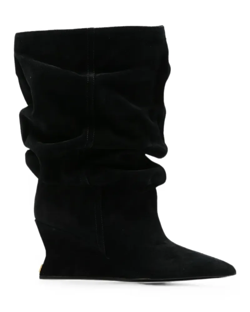 Balmain slouchy wedge boots - Schwarz Schwarz