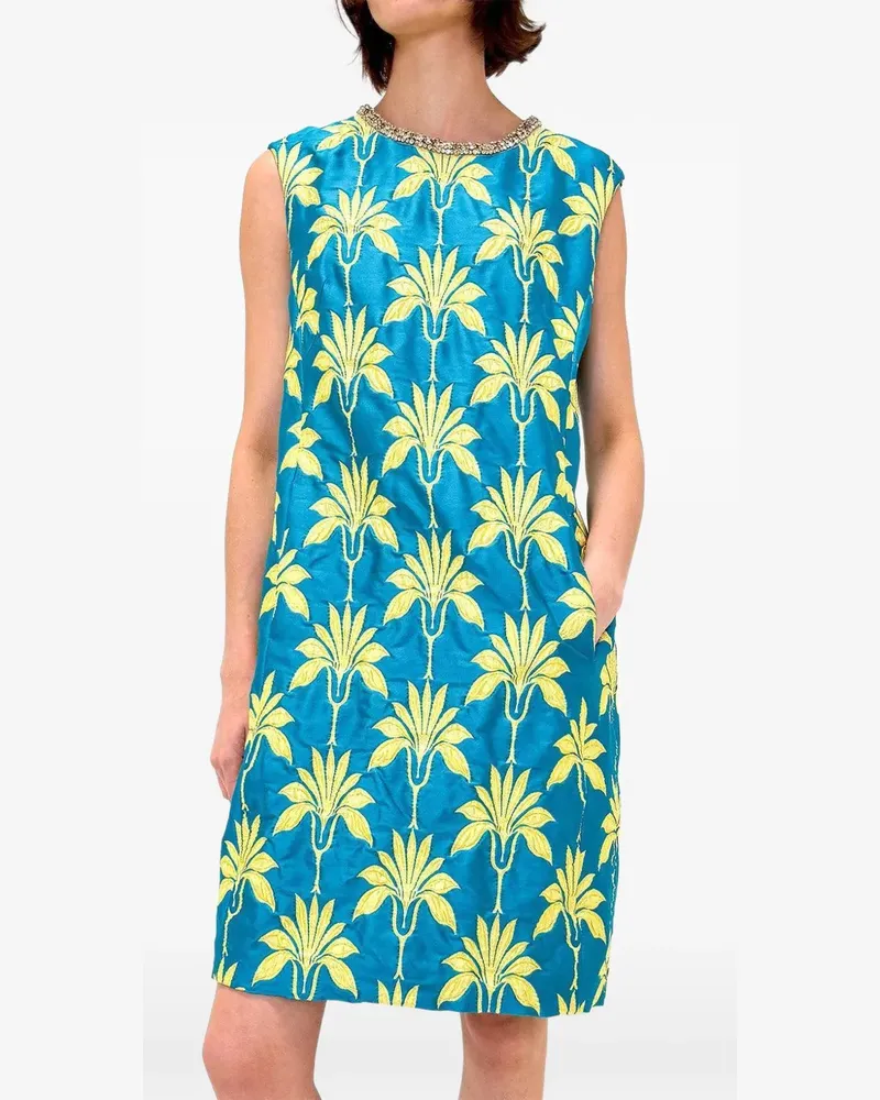 ODEEH beaded floral dress - Blau Blau