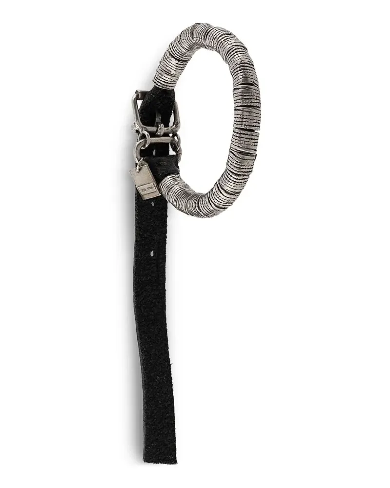 GOTI Lederarmband mit Scheiben - Silber Silber