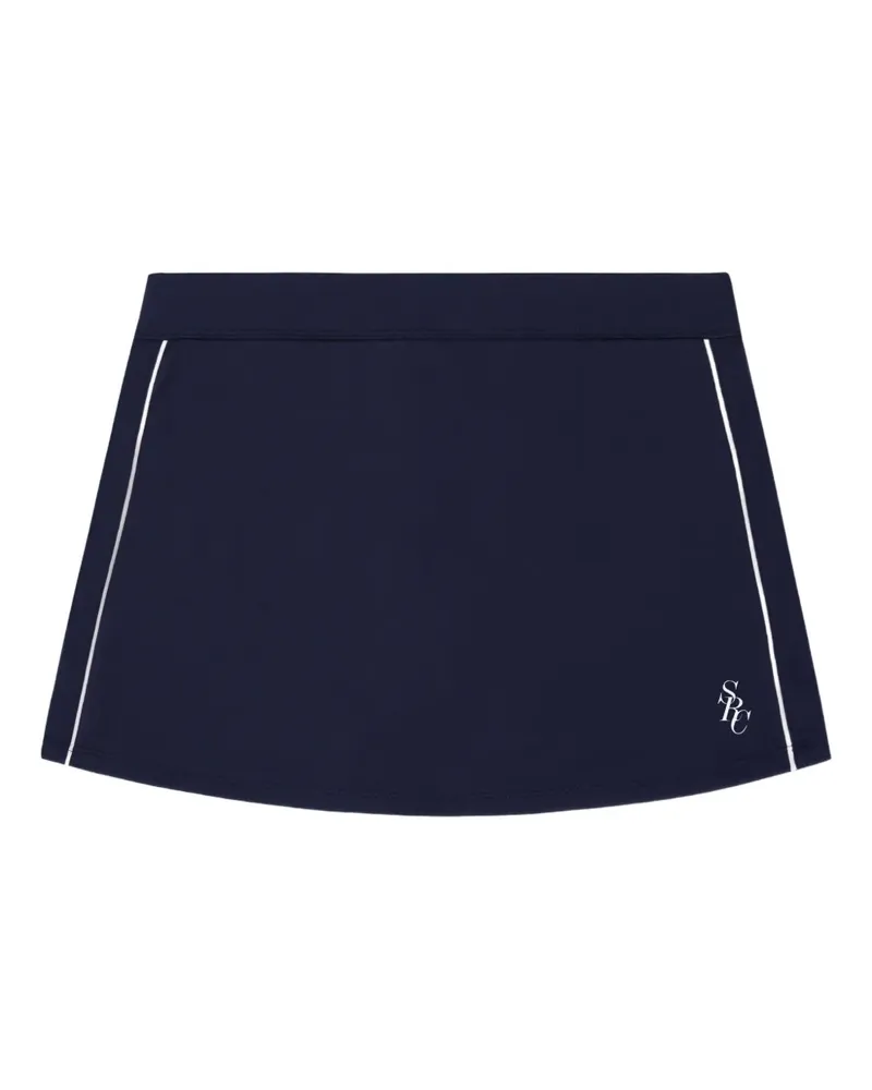 SPORTY & RICH Kurzer Rock mit Seitenstreifen - Blau Blau