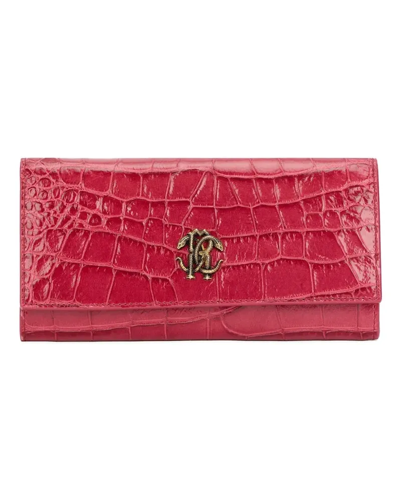 Roberto Cavalli Portemonnaie mit Kroko-Optik - Rosa Rosa