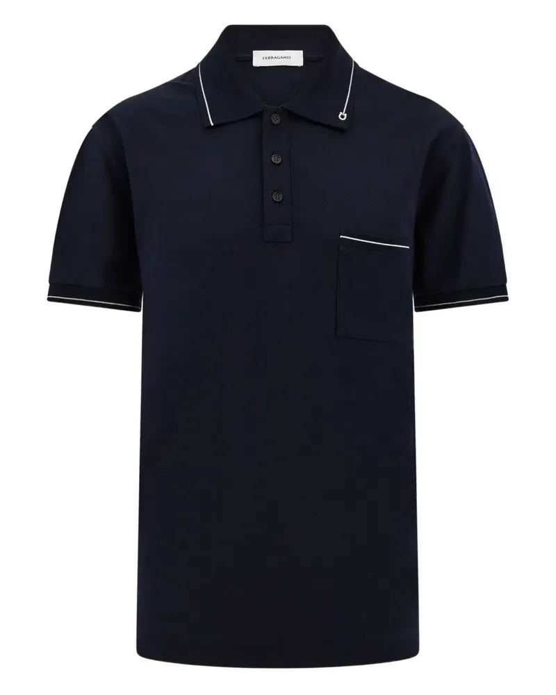 Ferragamo gancini pocket trim polo shirt - Blau Blau