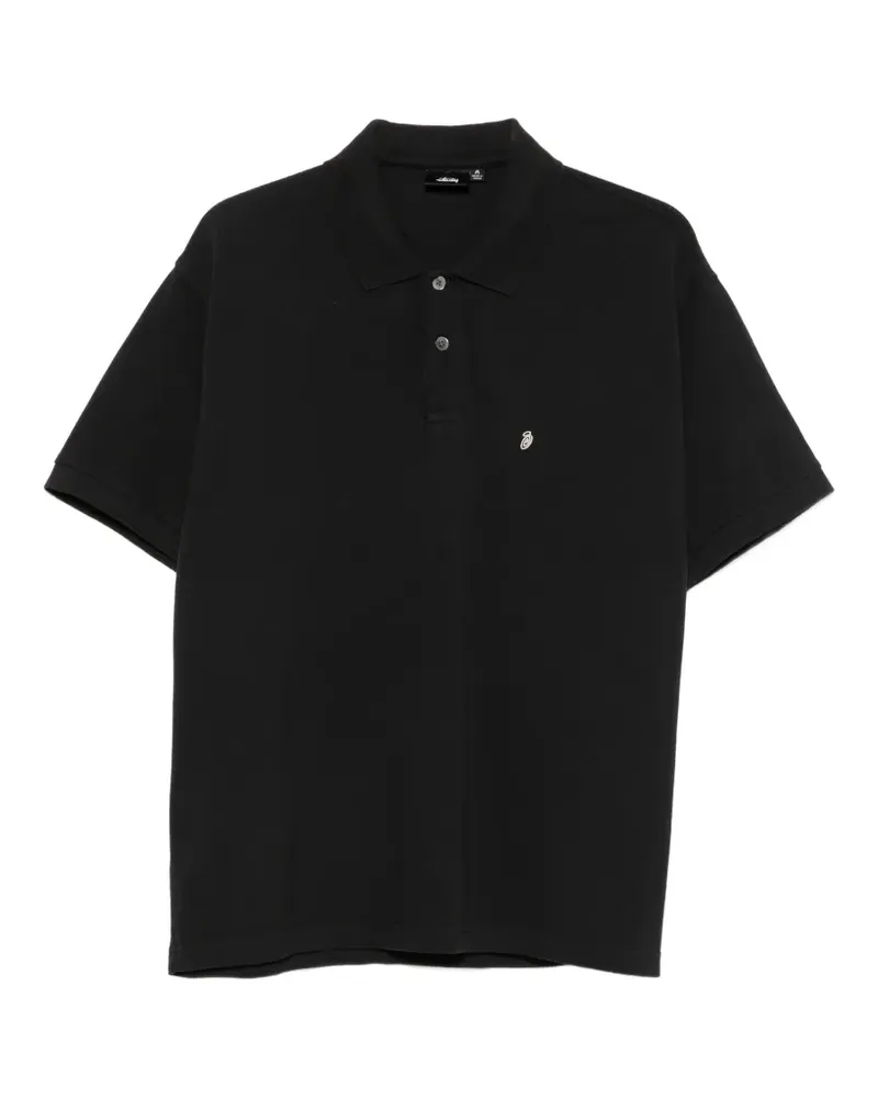 Stüssy logo-embroidered polo shirt - Schwarz Schwarz