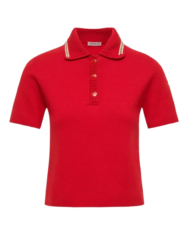 Moncler contrast-trim short-sleeved polo shirt - Rot Rot