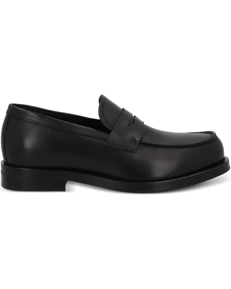 HUGO BOSS flat leather loafers - Schwarz Schwarz