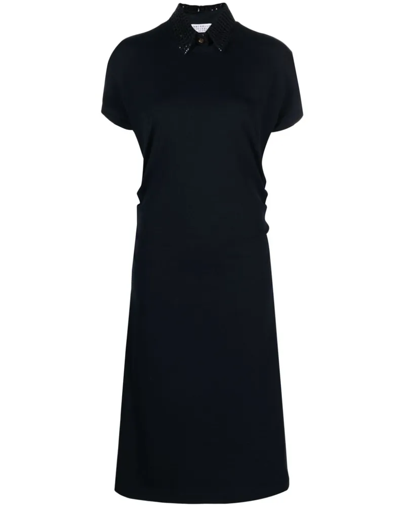 Brunello Cucinelli Midikleid mit Pailletten - Blau Blau