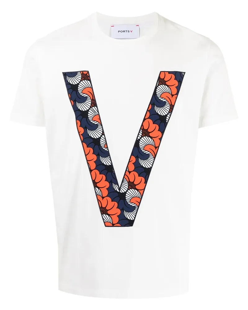 Ports V T-Shirt mit Logo-Print - Weiß Weiß
