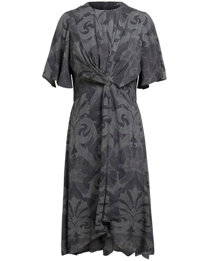 Etro Midikleid mit abstraktem Muster - Grau Grau