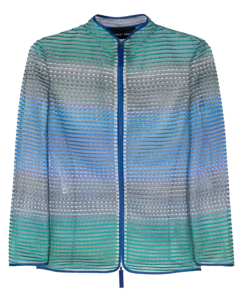 Giorgio Armani Semi-transparente Jacke Blau