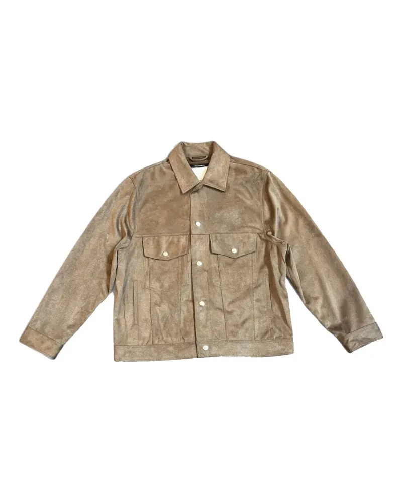 Song For The Mute button-down suede jacket - Nude Nude