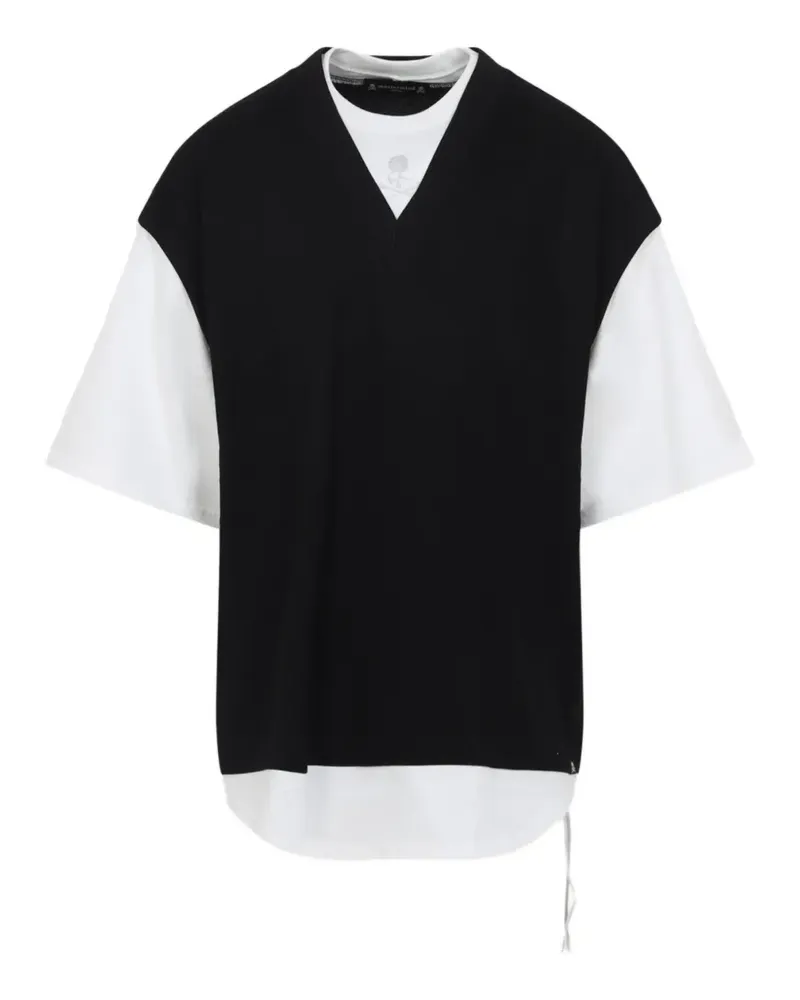 Mastermind Japan v-neck layered T-shirt - Schwarz Schwarz
