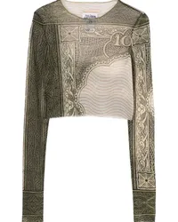 Jean Paul Gaultier Cropped-T-Shirt mit Print Nude