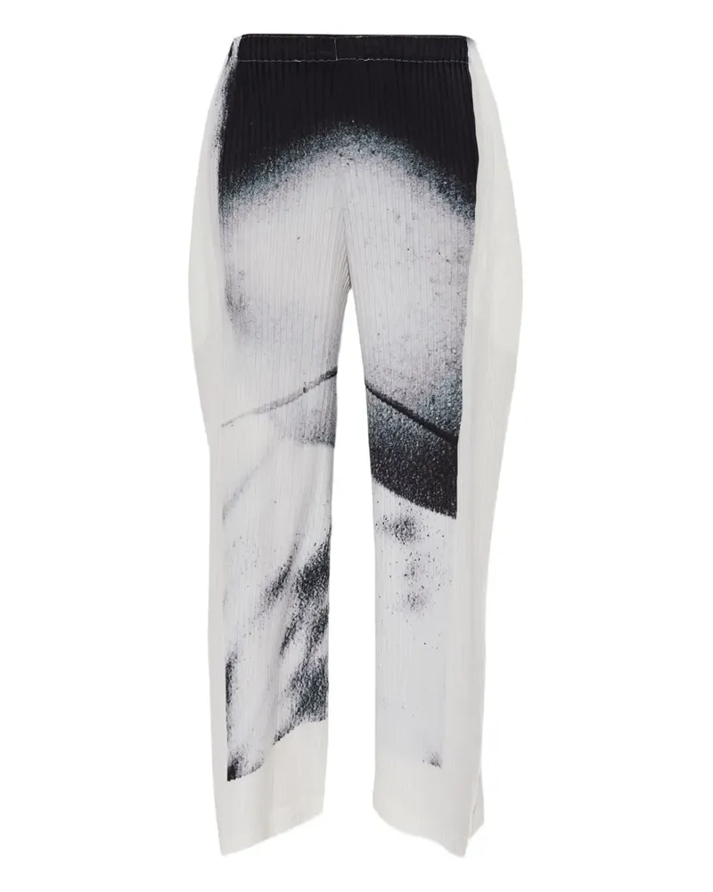 Issey Miyake Plissierte Cropped-Hose - Weiß Weiß