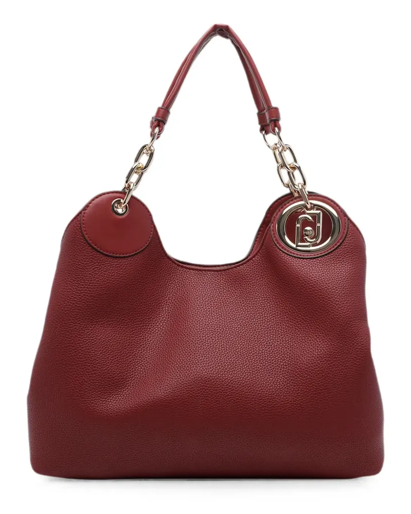 Liu Jo logo-plaque pebbled shoulder bag - Rot Rot