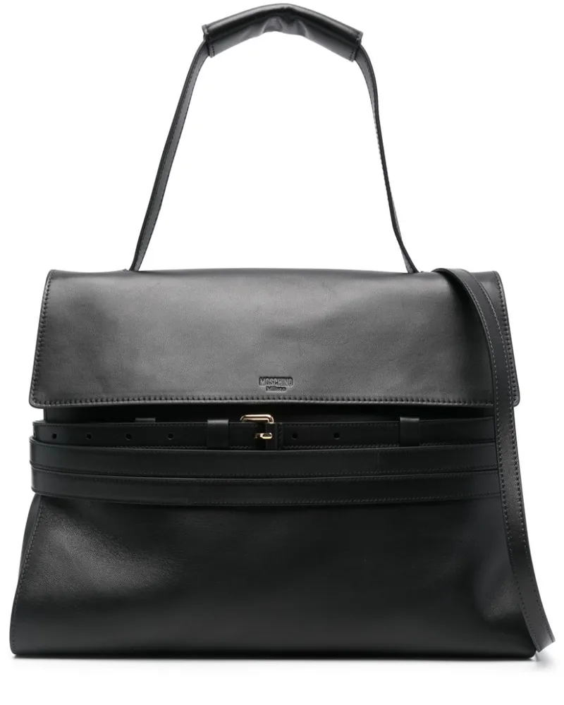Moschino Mittelgroße Tie Me Tote Bag - Schwarz Schwarz