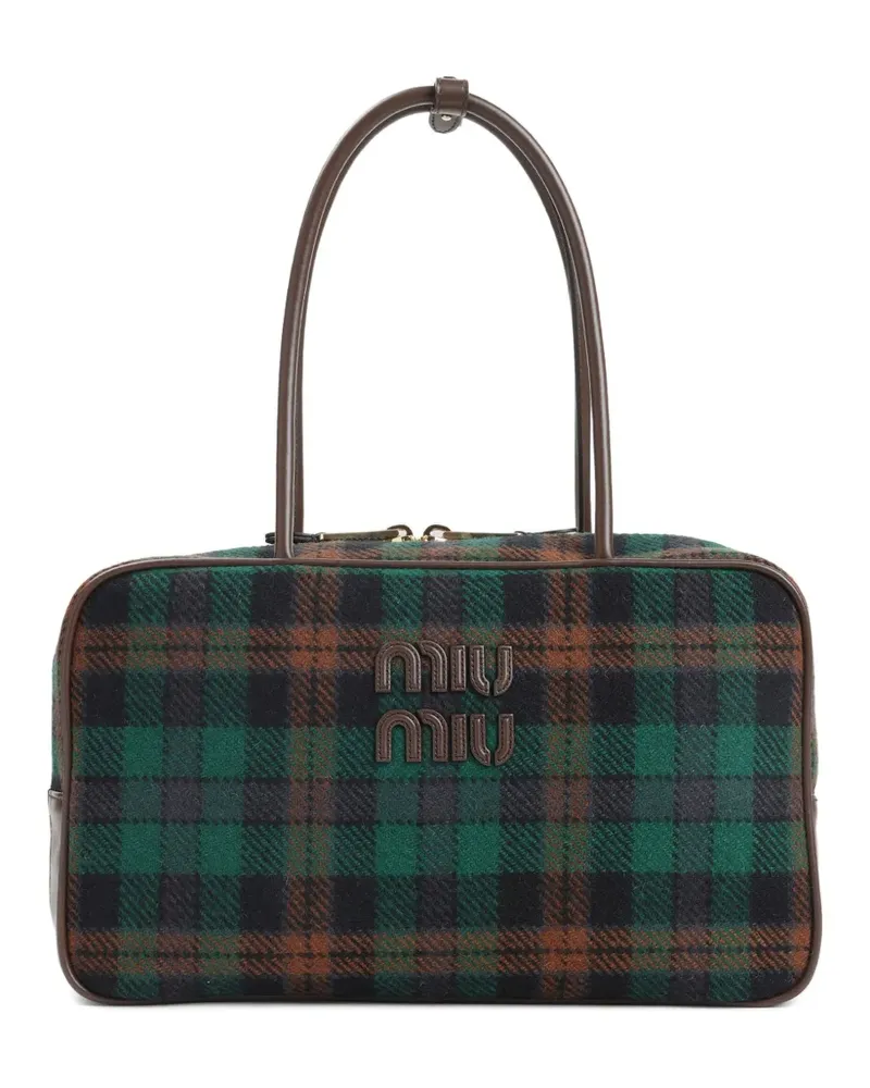 Miu Miu Beau Schultertasche mit Karomuster - Braun Braun