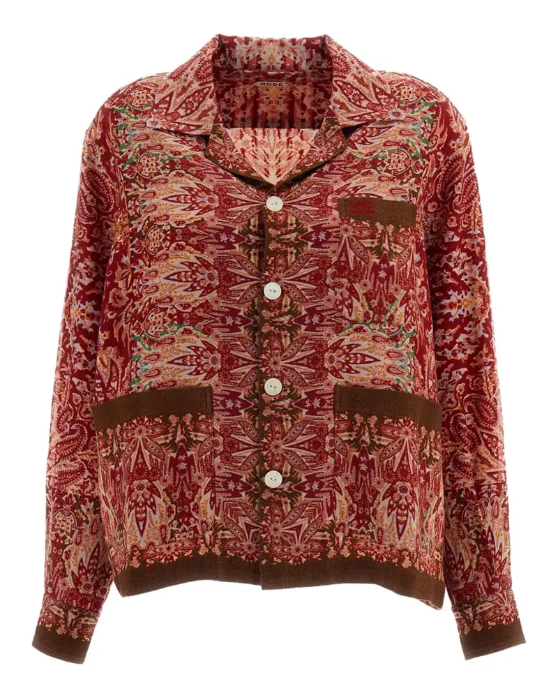 BODE Arrowleaf paisley-print wool shirt - Rot Rot