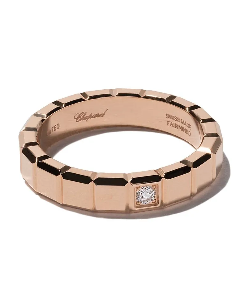 Chopard 18kt 'Ice Cube' Rotgoldring mit einem Diamanten - Rosa Rosa
