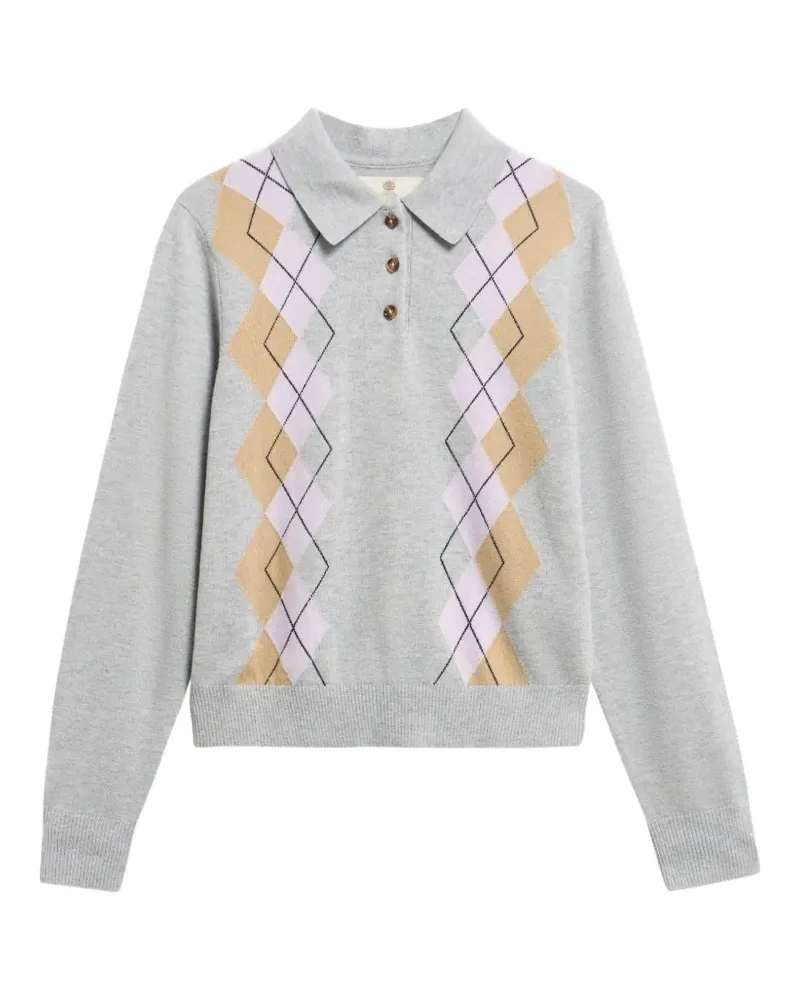 Barbour Fawne Pullover mit Argyle-Muster - Grau Grau
