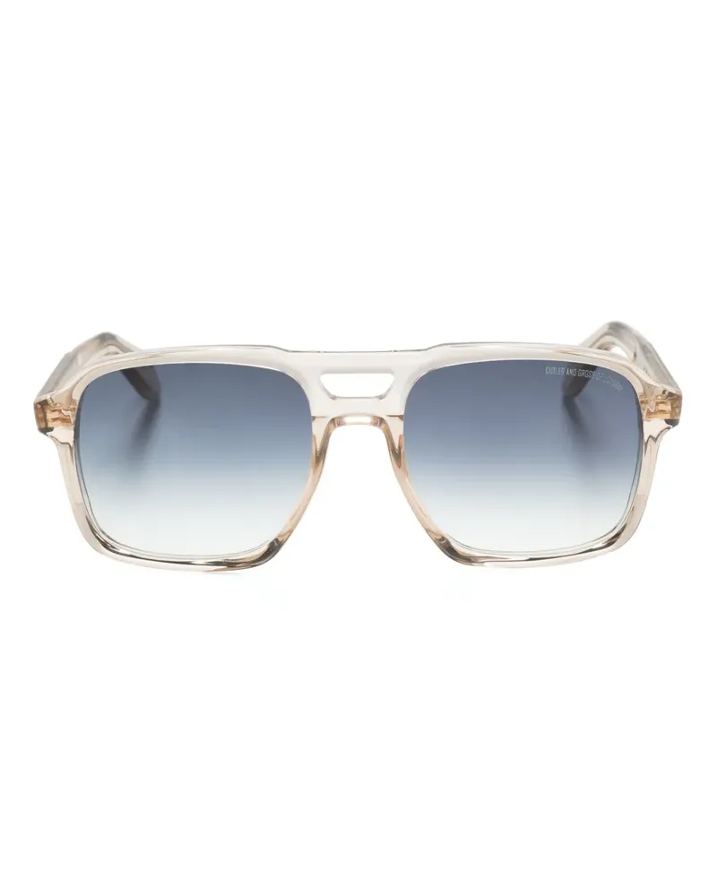 Cutler and Gross 1394 Sonnenbrille mit eckigem Gestell - Gold Gold