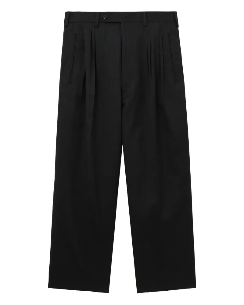 Comme des Garçons Nadelstreifenhose mit Bundfalten - Schwarz Schwarz