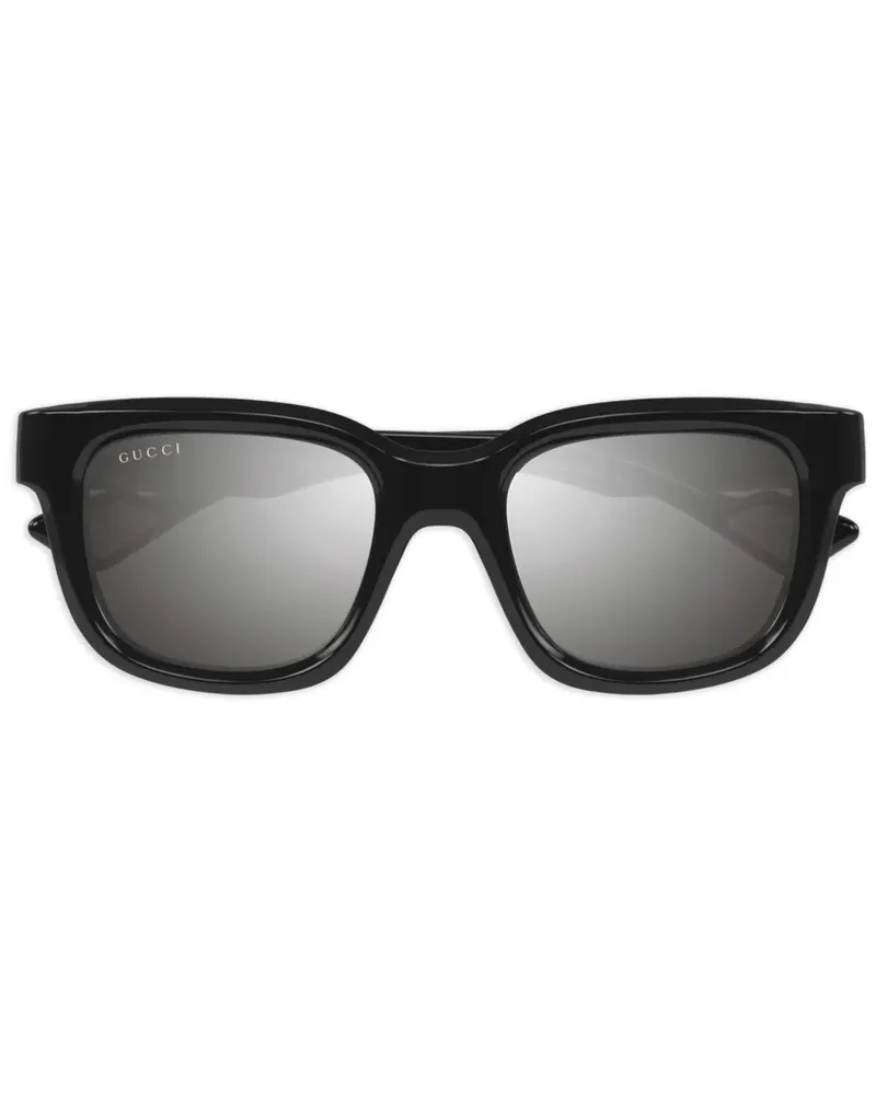 Gucci Sonnenbrille mit eckigem Gestell - Schwarz Schwarz