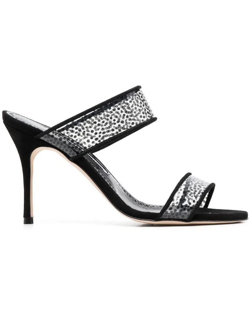 Manolo Blahnik Gepunktete Sandalen - Schwarz Schwarz