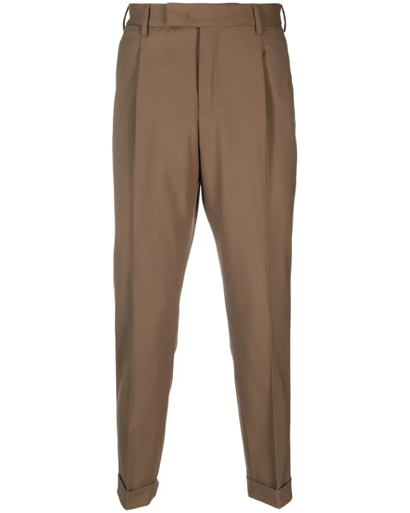 PT TORINO Klassische Bundfaltenhose - Braun Braun