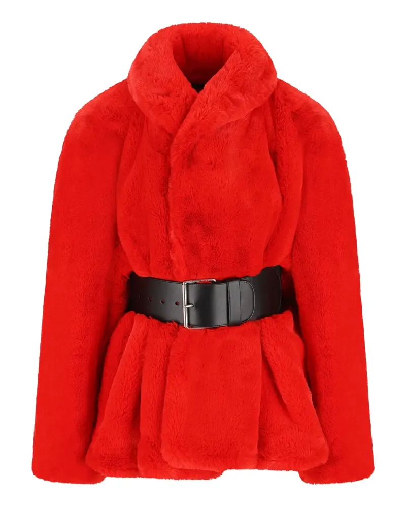 Balenciaga belted faux fur jacket - Rot Rot