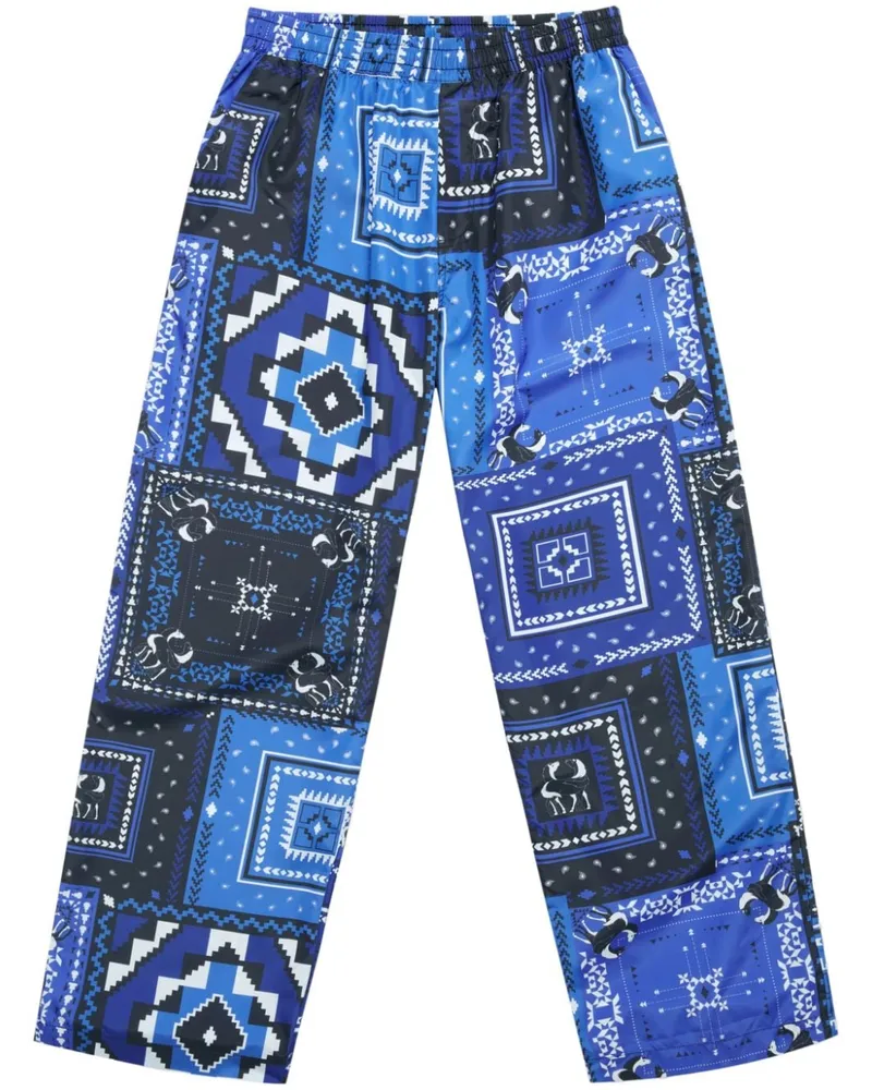 Marcelo Burlon | County of Milan Weite AOP Bandana Hose Blau