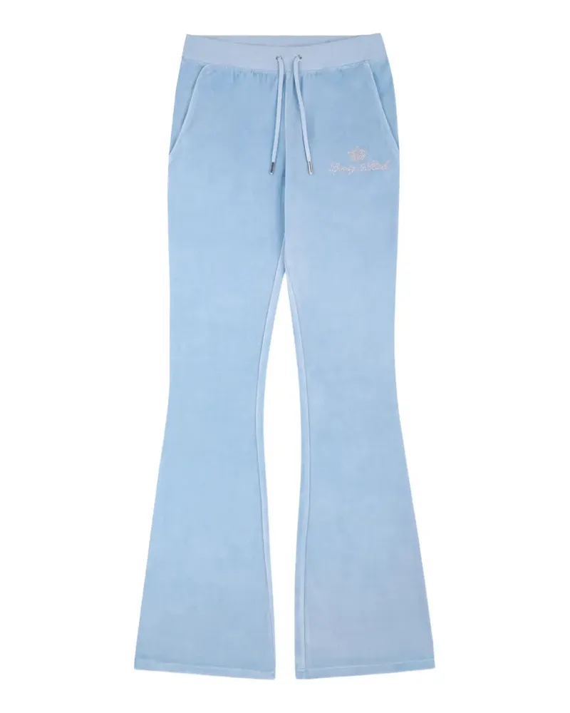 Juicy Couture x R crystal-embellished flared trousers - Blau Blau