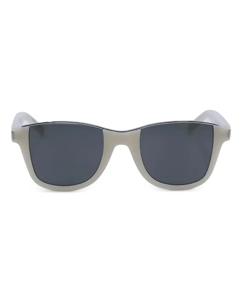Saint Laurent Sonnenbrille mit eckigem Gestell - Nude Nude