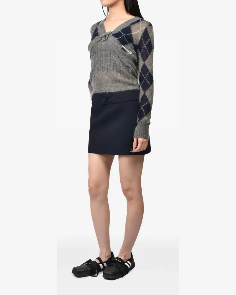 SHUSHU/TONG Minirock mit Schleife - Blau Blau