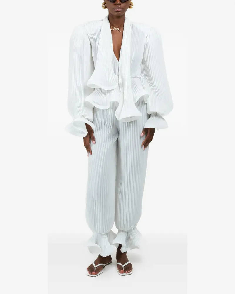 Rowen Rose pleated trousers - Weiß Weiß