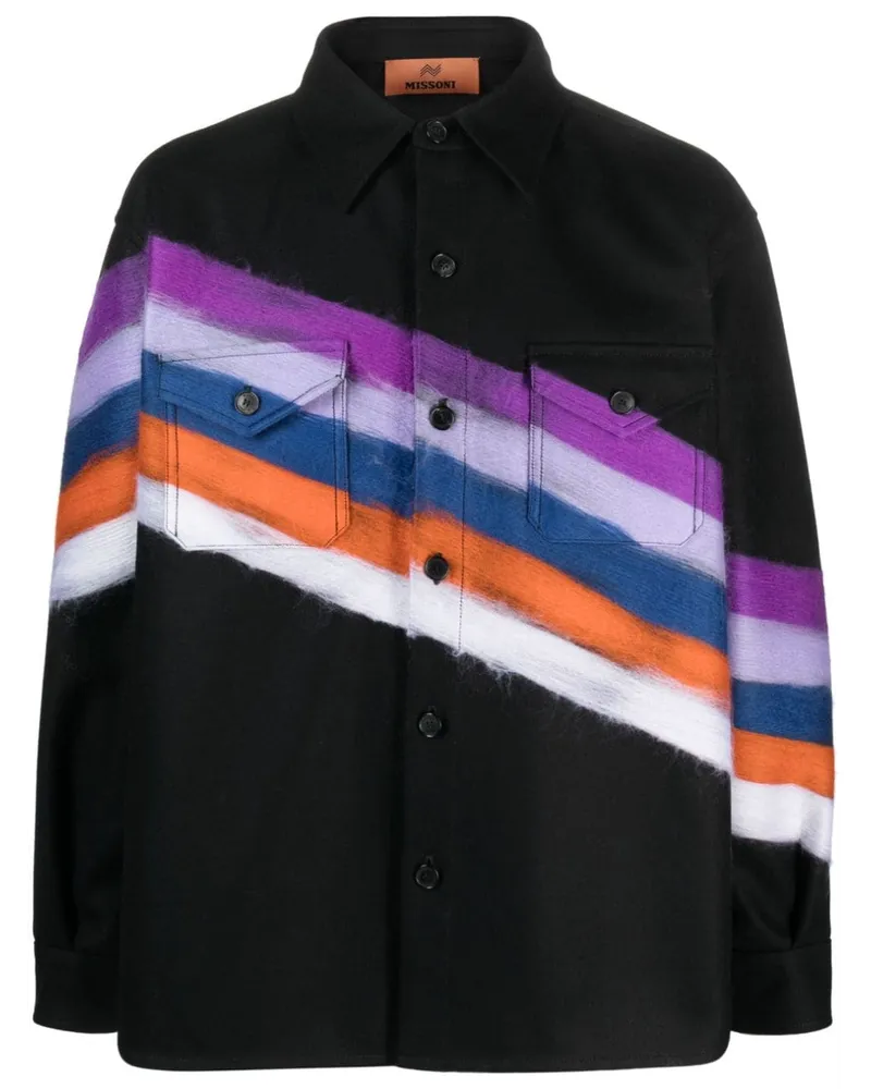 Missoni Gestreifte Hemdjacke - Schwarz Schwarz