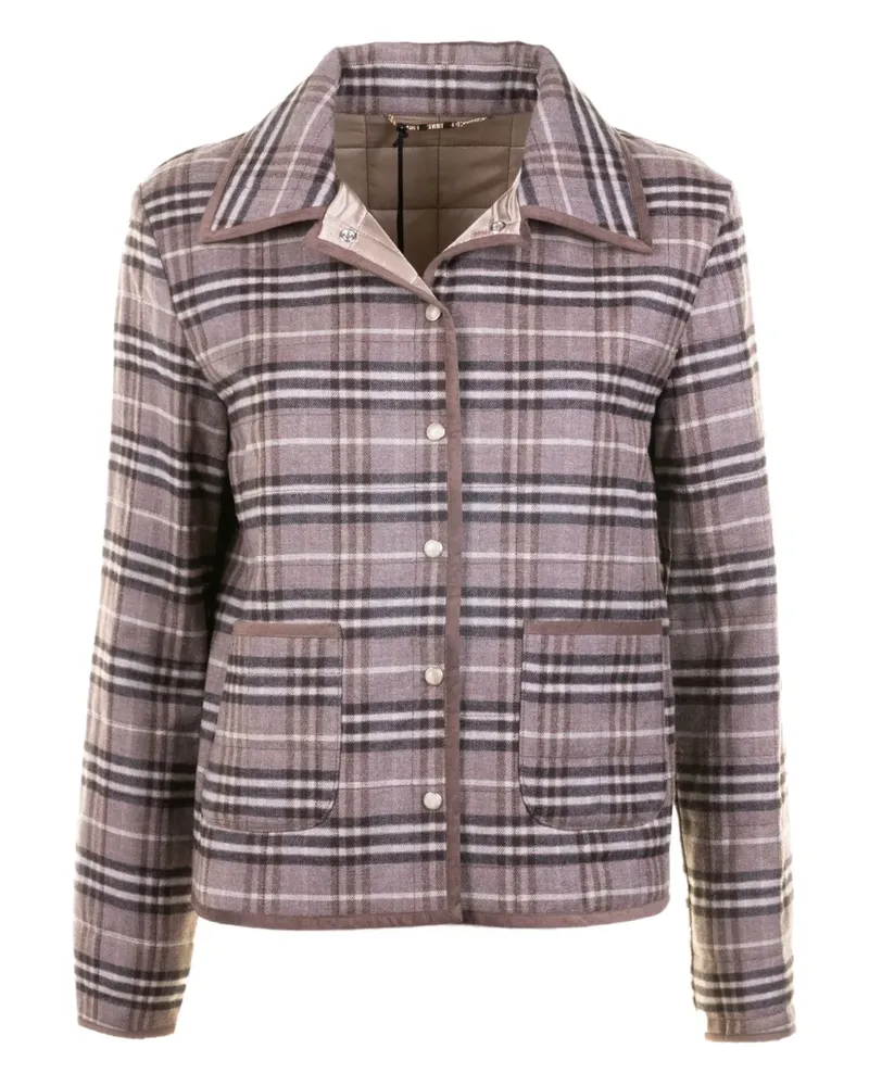 Seventy Karierte Jacke mit Brusttasche - Braun Braun
