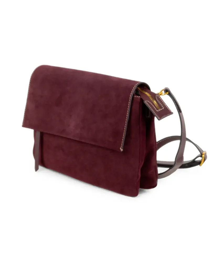 Gianni Chiarini Three Schultertasche mit Wildledereinsätzen und Steppnähten - Rot Rot