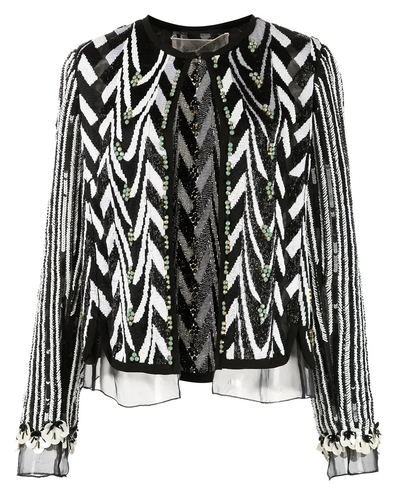 Giambattista Valli Jacke mit Perlenstickerei - Schwarz Schwarz