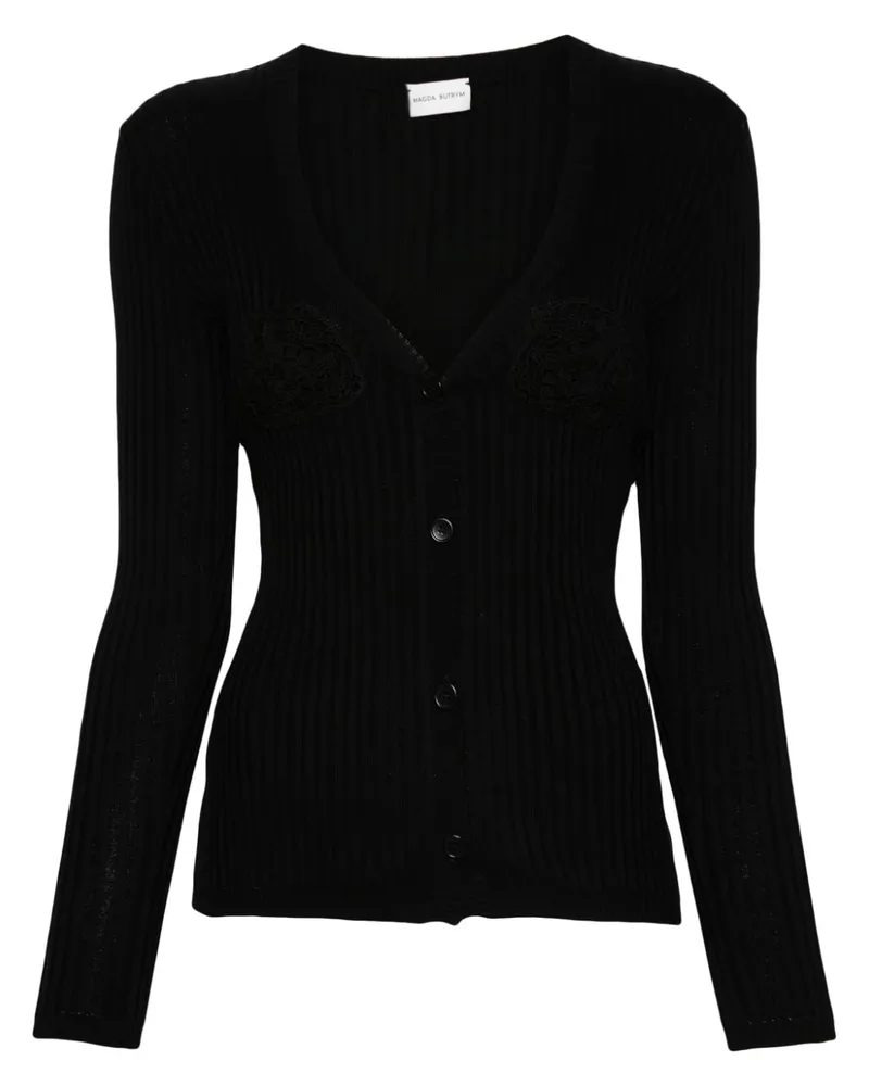 Magda Butrym Gehäkelter Cardigan - Schwarz Schwarz