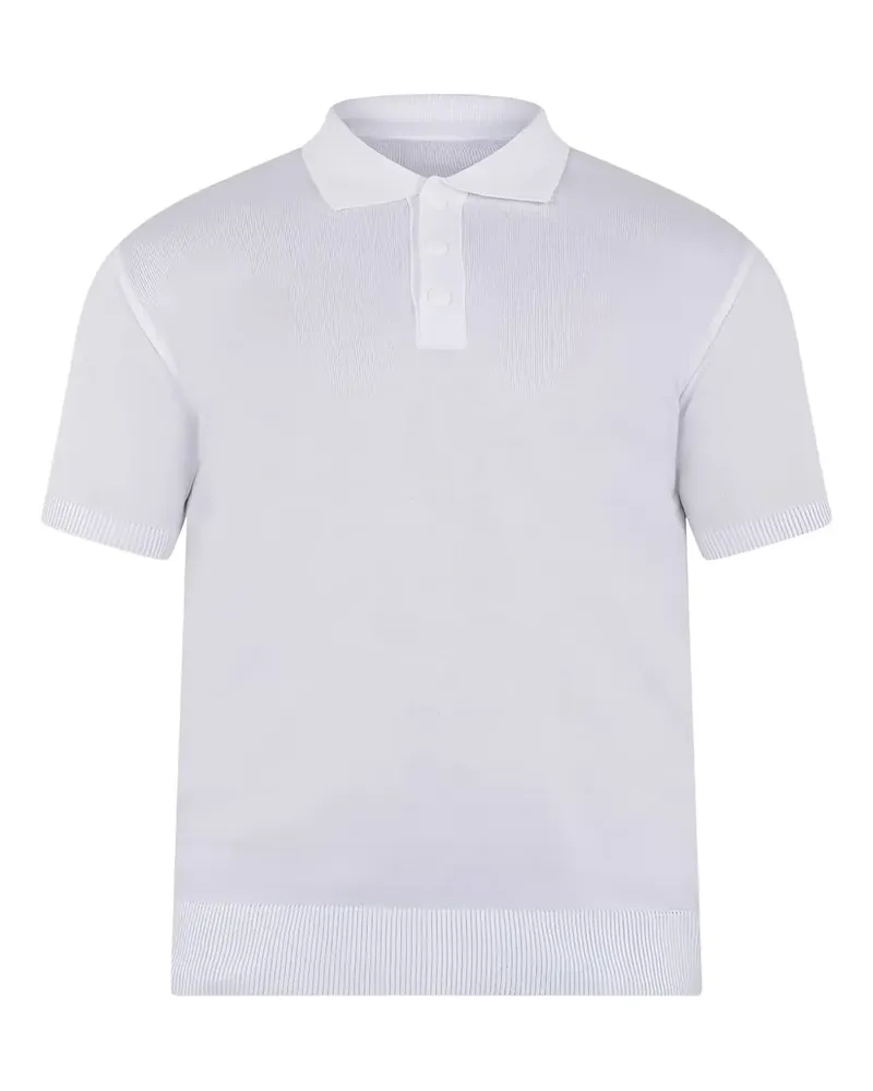 Yes London Gestricktes Poloshirt mit drei Knöpfen - Weiß Weiß
